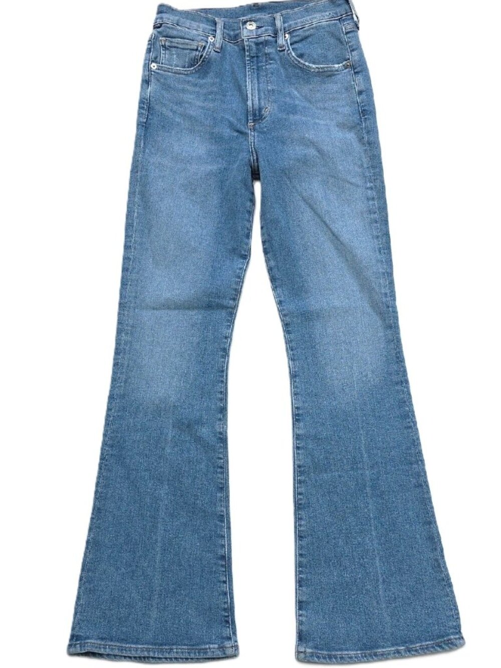 NEW $238 CITIZENS OF HUMANITY LILAH HIGH-RISE KICK FLARE MED BLUE JEANS SIZE 27 - Picture 1 of 13